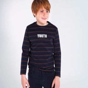 Playera ML Rayas Marino/Nata F.7050 MAYORAL