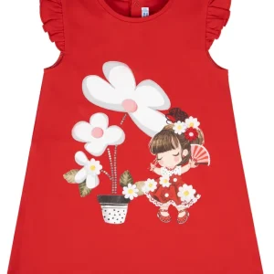 Vestido con Flores Rojo F.1932 MAYORAL