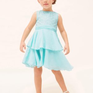 Vestido con Holanes Rosado/Agua F.3912 MAYORAL