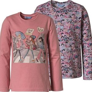 Blusa Manga Larga Rosa Palo/Rosa Estampado F.4010 MAYORAL