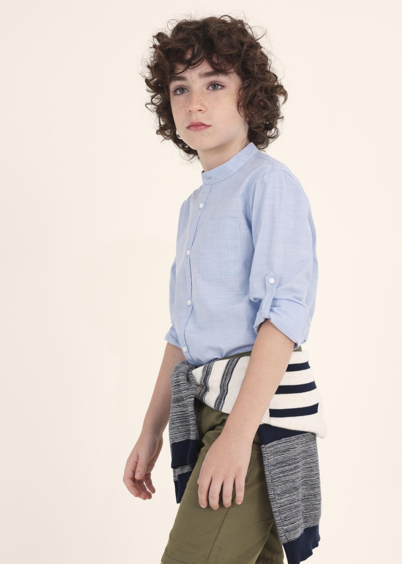 Camisa ML Celeste/Blanco/Marino F.6115 MAYORAL - Image 8